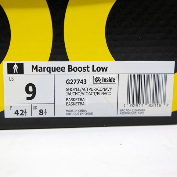 adidas Marquee Boost Low Yellow Purple G27743 sz 9 - Picture 8 of 8
